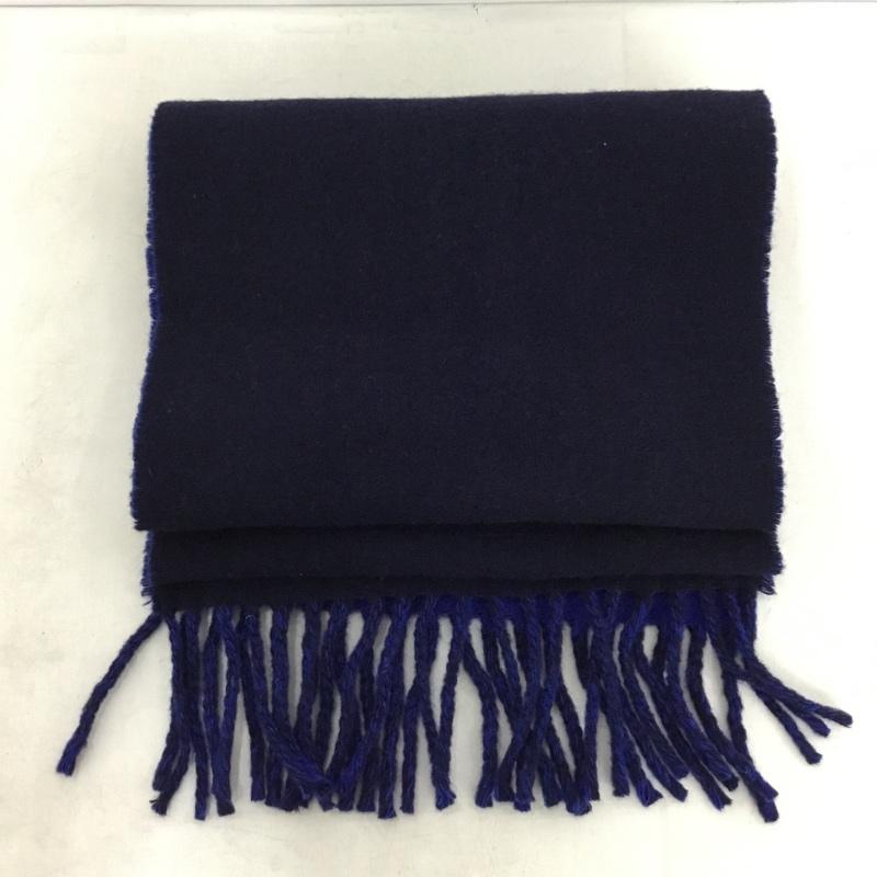 ポロラルフローレン POLO RALPH LAUREN マフラー マフラー フリンジ ワンポイント 青 / ブルー / blue X 紺 / ネイビー / navy メンズ USED 古着 中古 10157063