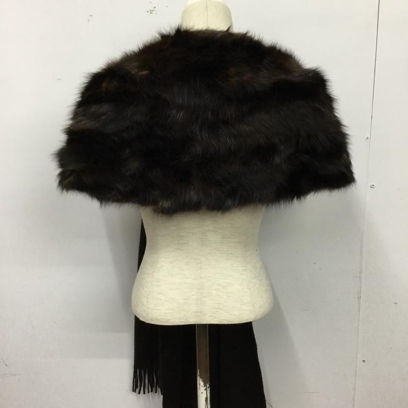 フェンディ FENDI マフラー マフラー ファー付 カシミヤマフラー ショール 無地 ダークブラウン / ダークブラウン / レディース USED 古着 中古 10157064