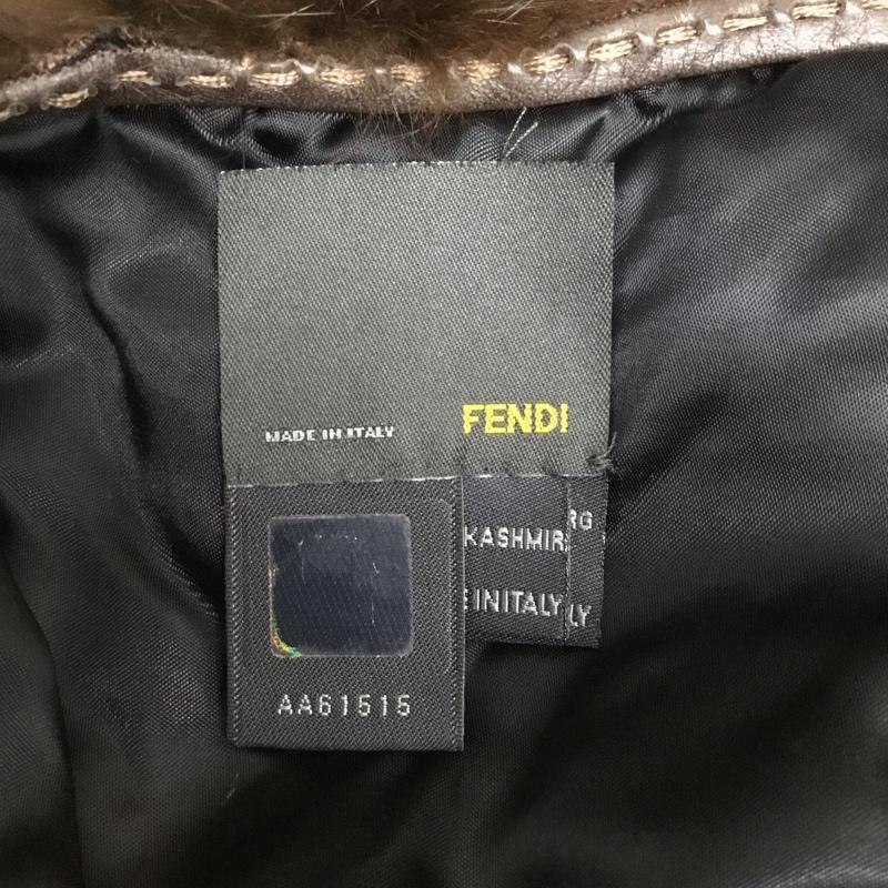 フェンディ FENDI マフラー マフラー ファー付 カシミヤマフラー ショール 無地 ダークブラウン / ダークブラウン / レディース USED 古着 中古 10157064