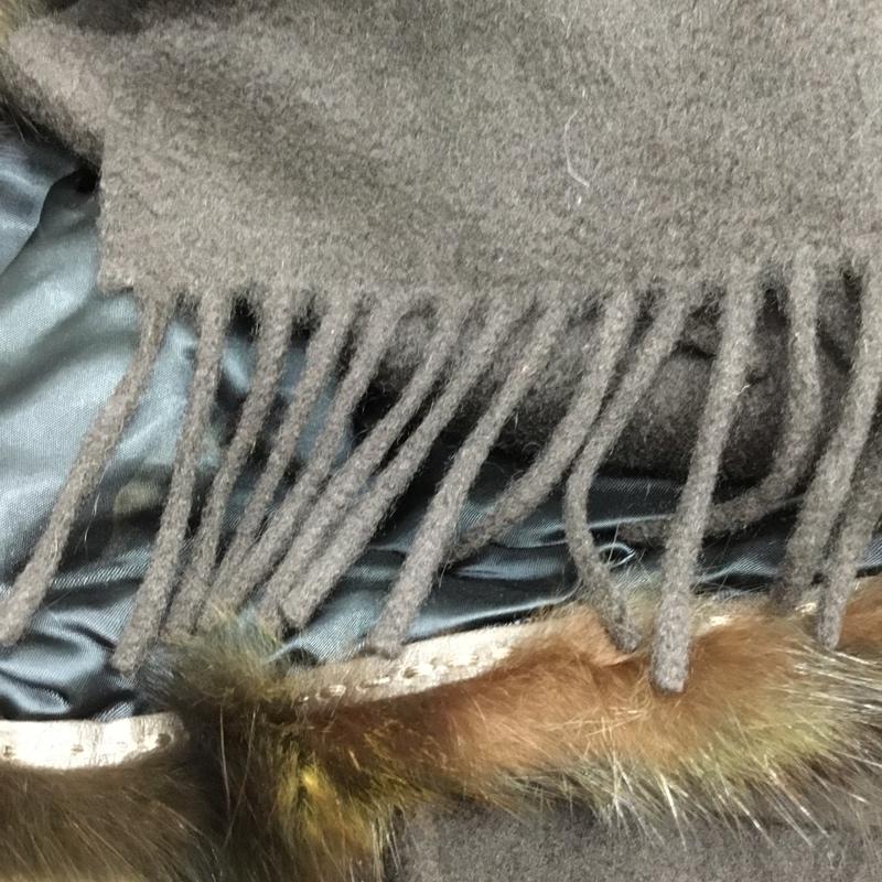 フェンディ FENDI マフラー マフラー ファー付 カシミヤマフラー ショール 無地 ダークブラウン / ダークブラウン / レディース USED 古着 中古 10157064