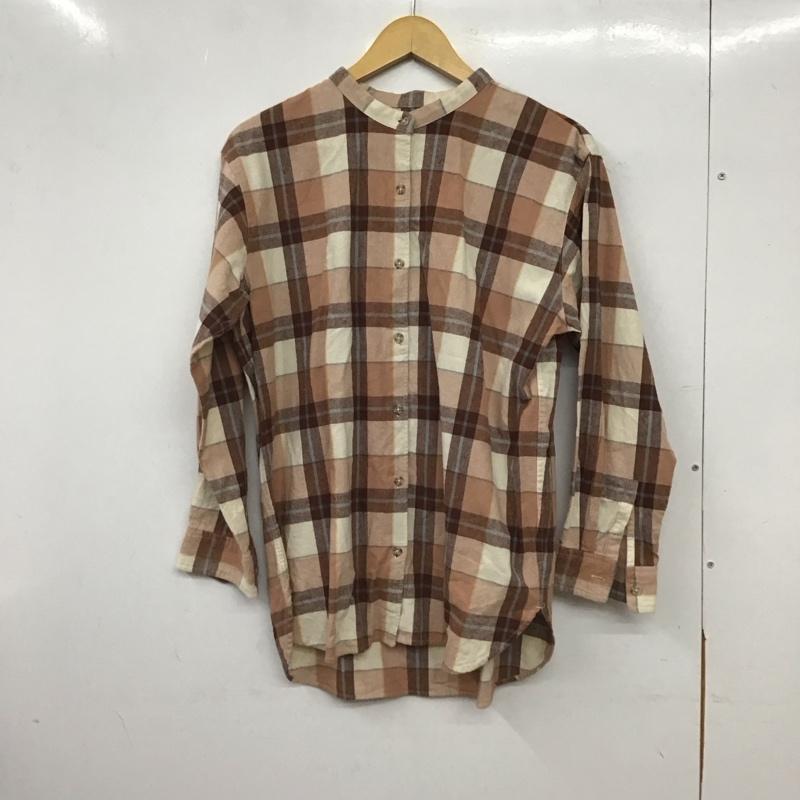 スタディオクリップ studio CLIP シャツ、ブラウス 長袖 SC19Y031-1 バンドカラー M チェック 茶 / ブラウン / brown レディース USED 古着 中古 10157065