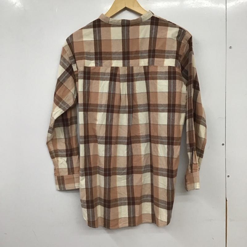 スタディオクリップ studio CLIP シャツ、ブラウス 長袖 SC19Y031-1 バンドカラー M チェック 茶 / ブラウン / brown レディース USED 古着 中古 10157065
