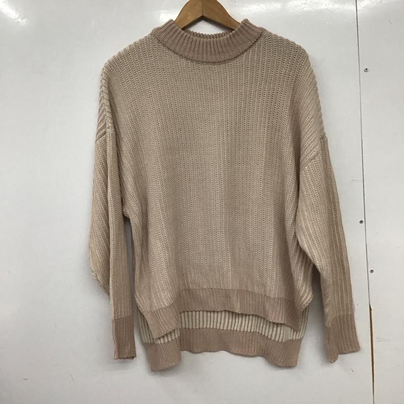 ダブルクローゼット w closet ニット、セーター 長袖 Alley by w closet スタンドネック FREE 無地 白 / ホワイト / white X 桃 / ピンク / pink レディース USED 古着 中古 10157079