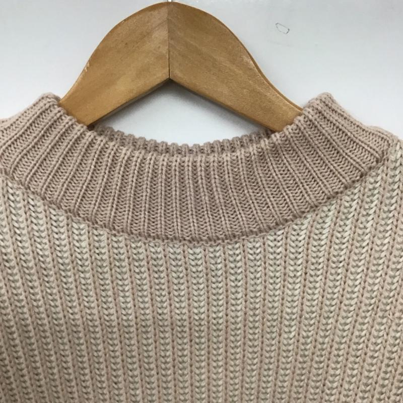 ダブルクローゼット w closet ニット、セーター 長袖 Alley by w closet スタンドネック FREE 無地 白 / ホワイト / white X 桃 / ピンク / pink レディース USED 古着 中古 10157079