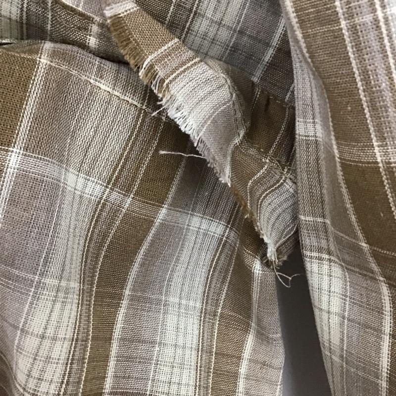 エヘカソポ ehka sopo シャツ、ブラウス 長袖 2701212 2WAY 袖チュニックオーバーシャツ タグ付き 半袖 FREE チェック 茶 / ブラウン / brown X ベージュ / ベージュ / beige レディース USED 古着 中古 10157080
