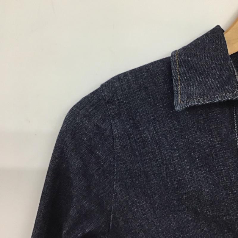 ザラ ZARA ワンピース ひざ丈スカート 0779 163 407 デニム シャツワンピース 長袖 S 無地 インディゴ / インディゴ / Indigo レディース USED 古着 中古 10157081