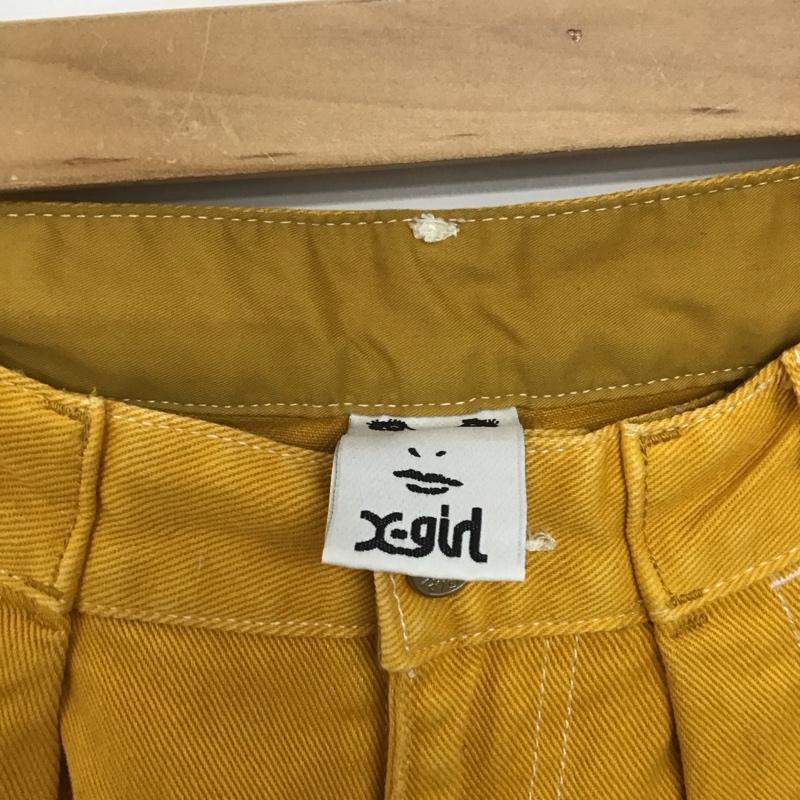 エックスガール X-girl ボトムス ボトムス 05193606 WIDE TAPERED PANTS ワイドパンツ ジップフライ タック 2 無地 黄 / イエロー / yellow レディース USED 古着 中古 10157083