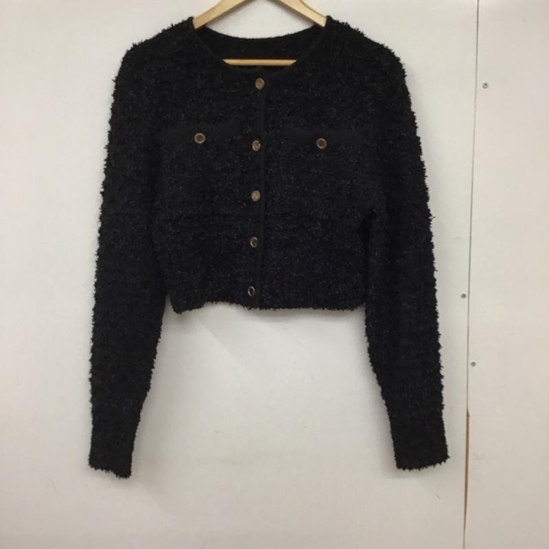 ココディール COCO DEAL ジャケット、上着 ジャケット、ブレザー 74733413 ツイーディコンパクトニットジャケット 2 無地 黒 / ブラック / black レディース USED 古着 中古 10157089
