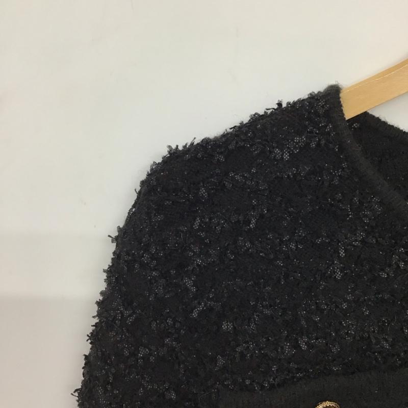 ココディール COCO DEAL ジャケット、上着 ジャケット、ブレザー 74733413 ツイーディコンパクトニットジャケット 2 無地 黒 / ブラック / black レディース USED 古着 中古 10157089