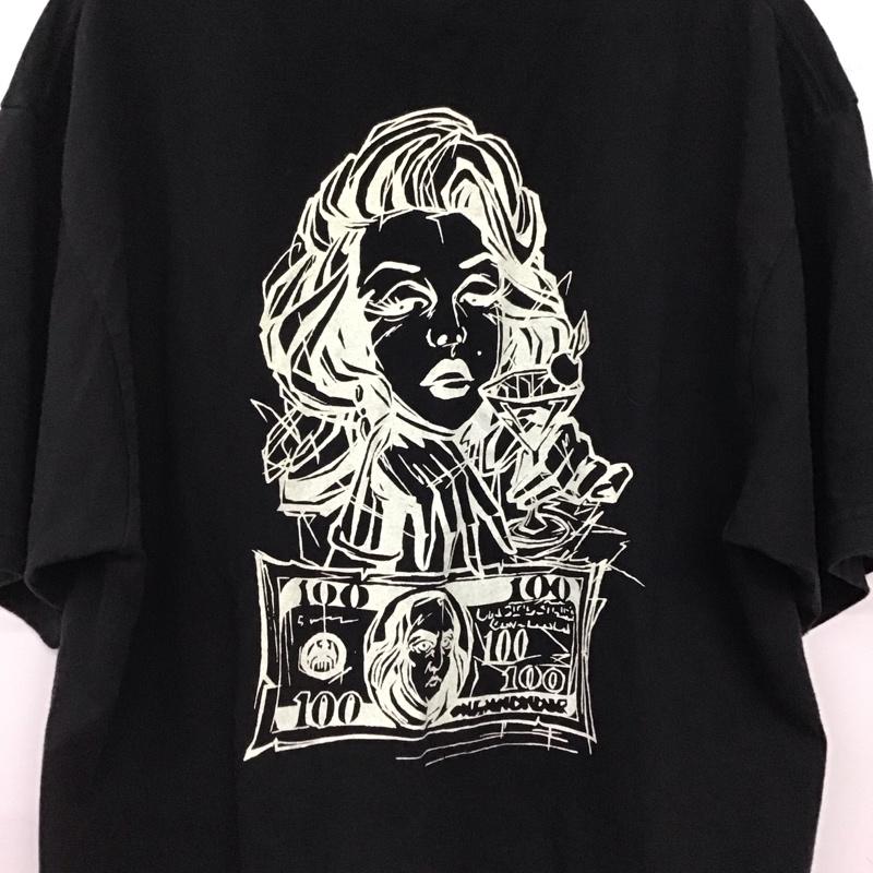 古着 USED Tシャツ 半袖 半袖カットソー プリントTシャツ クルーネックカットソー XL プリント 黒 / ブラック / black メンズ USED 古着 中古 10157102