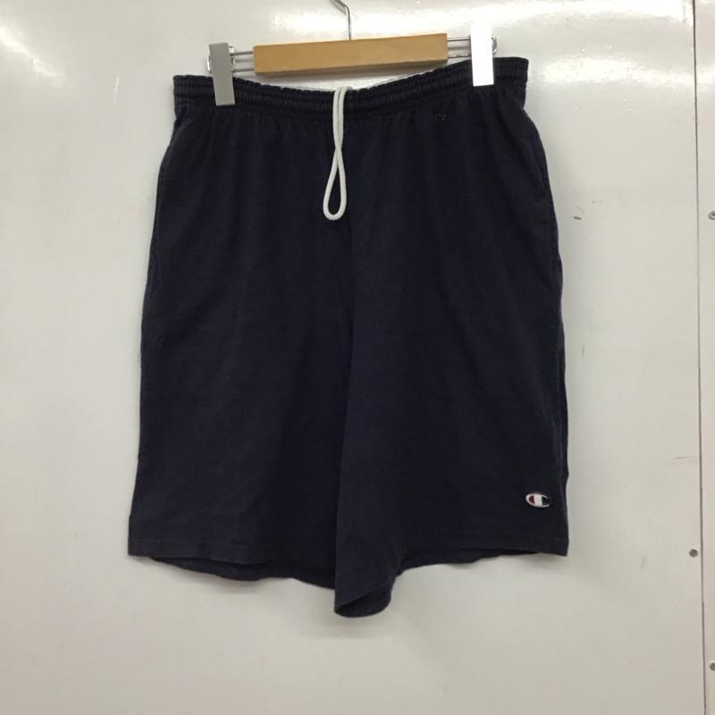 チャンピオン Champion パンツ ショートパンツ ショートパンツ ハーフパンツ カジュアルパンツ L ロゴ、文字 紺 / ネイビー / navy メンズ USED 古着 中古 10157110