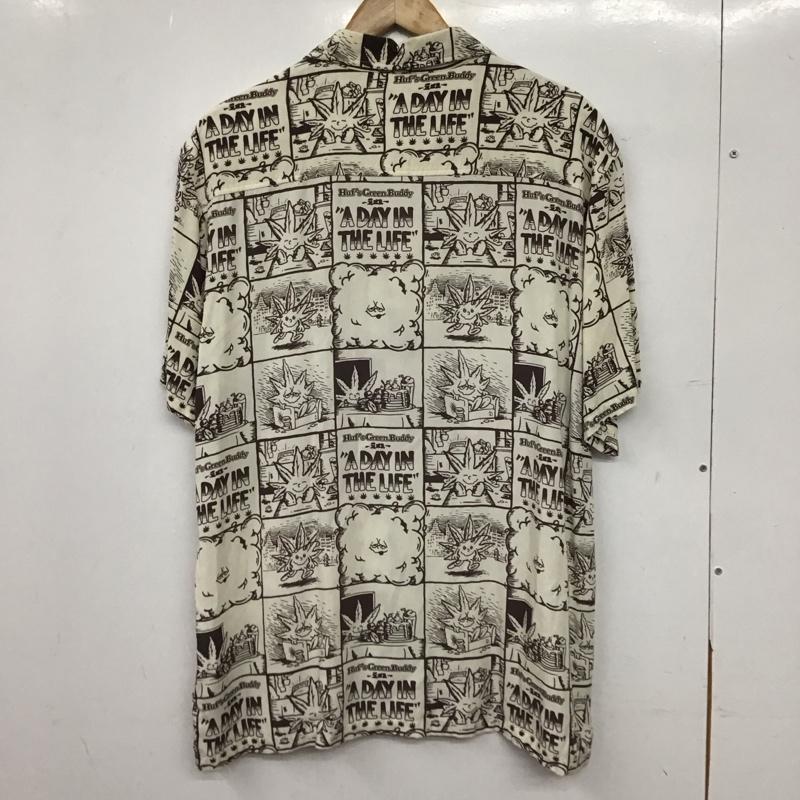 ハフ HUF シャツ、ブラウス 半袖 半袖シャツ プリントシャツ ポケットシャツ L プリント アイボリー / アイボリー / メンズ USED 古着 中古 10157114
