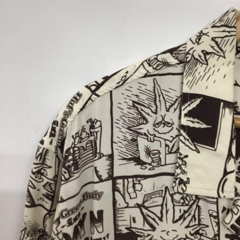 ハフ HUF シャツ、ブラウス 半袖 半袖シャツ プリントシャツ ポケットシャツ L プリント アイボリー / アイボリー / メンズ USED 古着 中古 10157114