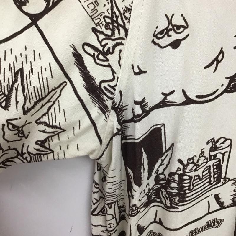 ハフ HUF シャツ、ブラウス 半袖 半袖シャツ プリントシャツ ポケットシャツ L プリント アイボリー / アイボリー / メンズ USED 古着 中古 10157114