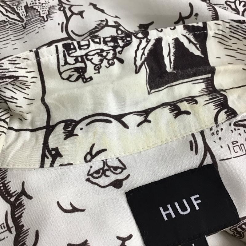 ハフ HUF シャツ、ブラウス 半袖 半袖シャツ プリントシャツ ポケットシャツ L プリント アイボリー / アイボリー / メンズ USED 古着 中古 10157114