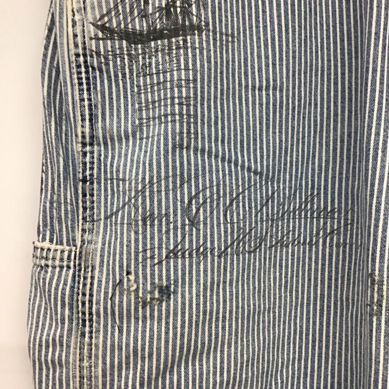 ラルフローレン RALPHLAUREN パンツ デニム、ジーンズ ワイドパンツ カジュアルパンツ ワークパンツ 33インチ ストライプ インディゴ / インディゴ / Indigo メンズ USED 古着 中古 10157122