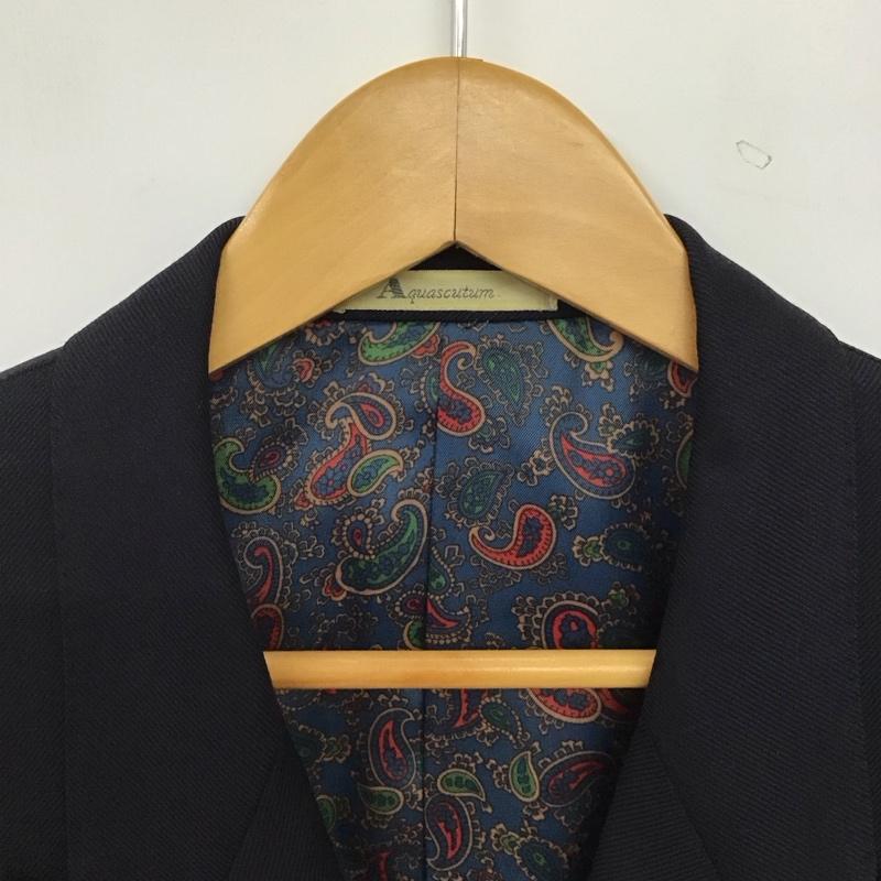 アクアスキュータム Aquascutum ジャケット、上着 ジャケット、ブレザー カジュアルジャケット アウター カラージャケット 無地 紺 / ネイビー / navy メンズ USED 古着 中古 10157123