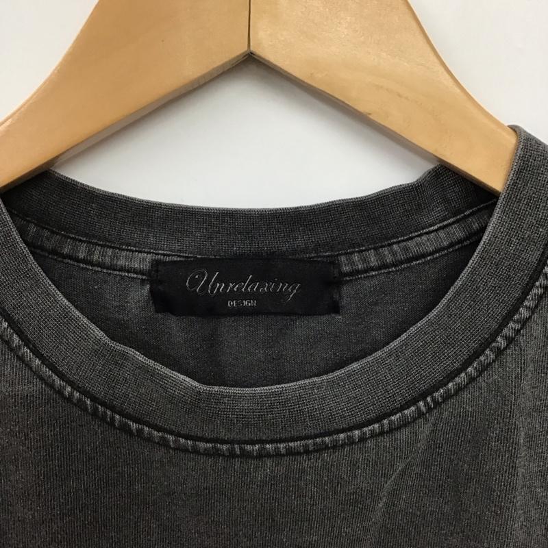 アンリラクシング unrelaxing Tシャツ 半袖 半袖カットソー プリントTシャツ クルーネックカットソー M ロゴ、文字 ダークグレー / ダークグレー / メンズ USED 古着 中古 10157125