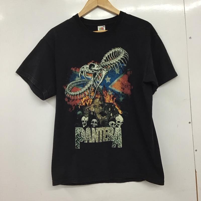 フルーツオブザルーム FRUIT OF THE LOOM Tシャツ 半袖 半袖カットソー プリントTシャツ クルーネックカットソー pantera M プリント 黒 / ブラック / black メンズ USED 古着 中古 10157126