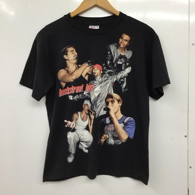 ヘインズ HANES ポロシャツ 半袖 半袖カットソー プリントTシャツ クルーネックカットソー 古着 バックストリートボーイズ XL プリント 黒 / ブラック / black メンズ USED 古着 中古 10157129