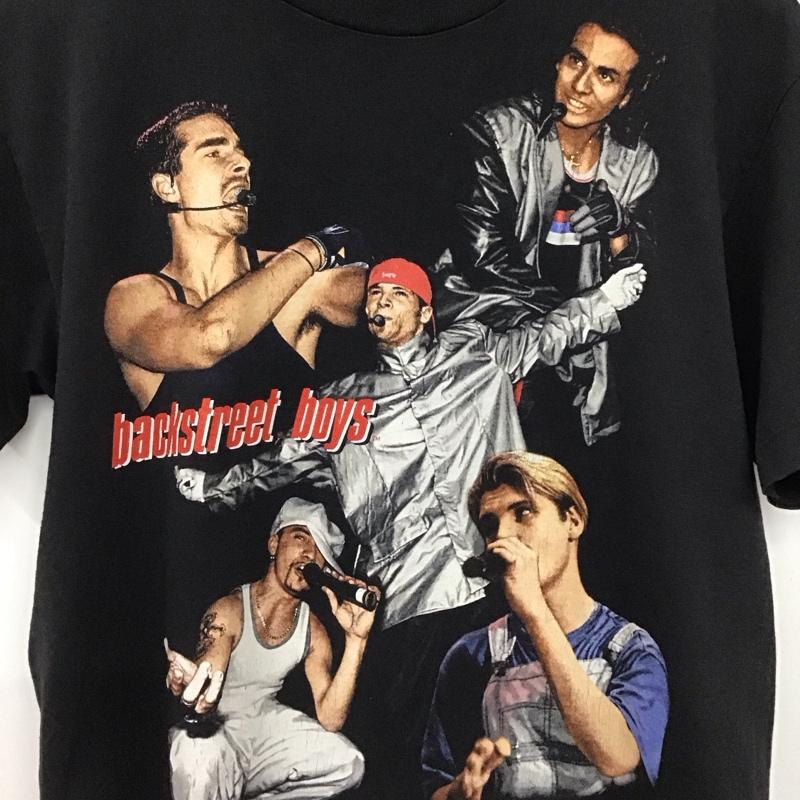ヘインズ HANES ポロシャツ 半袖 半袖カットソー プリントTシャツ クルーネックカットソー 古着 バックストリートボーイズ XL プリント 黒 / ブラック / black メンズ USED 古着 中古 10157129