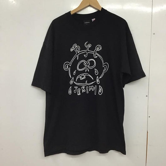 バイジェレミー BYE JEREMY Tシャツ 半袖 半袖カットソー プリントTシャツ クルーネックカットソー L プリント 黒 / ブラック / black メンズ USED 古着 中古 10157131