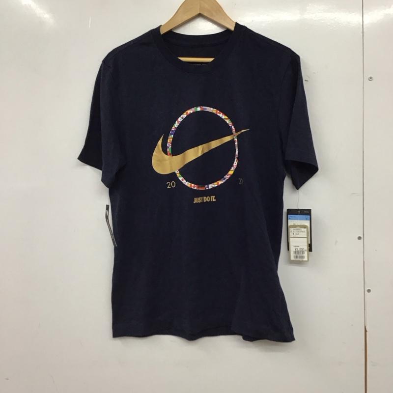 ナイキ NIKE Tシャツ 半袖 半袖カットソー プリントTシャツ クルーネックカットソー M ロゴ、文字 紺 / ネイビー / navy メンズ USED 古着 中古 10157138