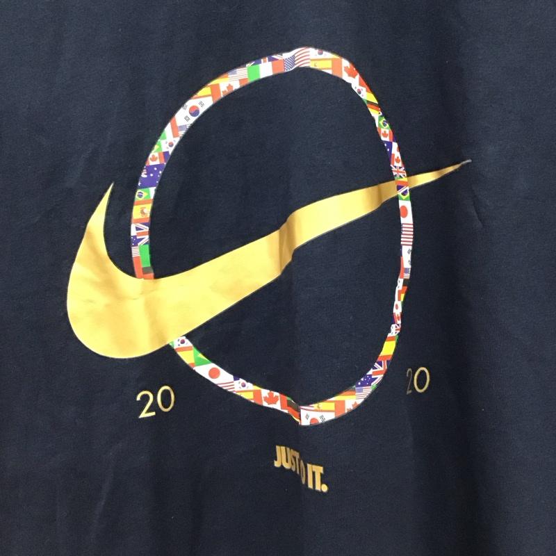 ナイキ NIKE Tシャツ 半袖 半袖カットソー プリントTシャツ クルーネックカットソー M ロゴ、文字 紺 / ネイビー / navy メンズ USED 古着 中古 10157138