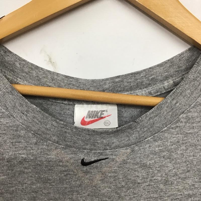 ナイキ NIKE Tシャツ 半袖 半袖カットソー プリントTシャツ クルーネックカットソー XXL ロゴ、文字 灰 / グレー / gray メンズ USED 古着 中古 10157141
