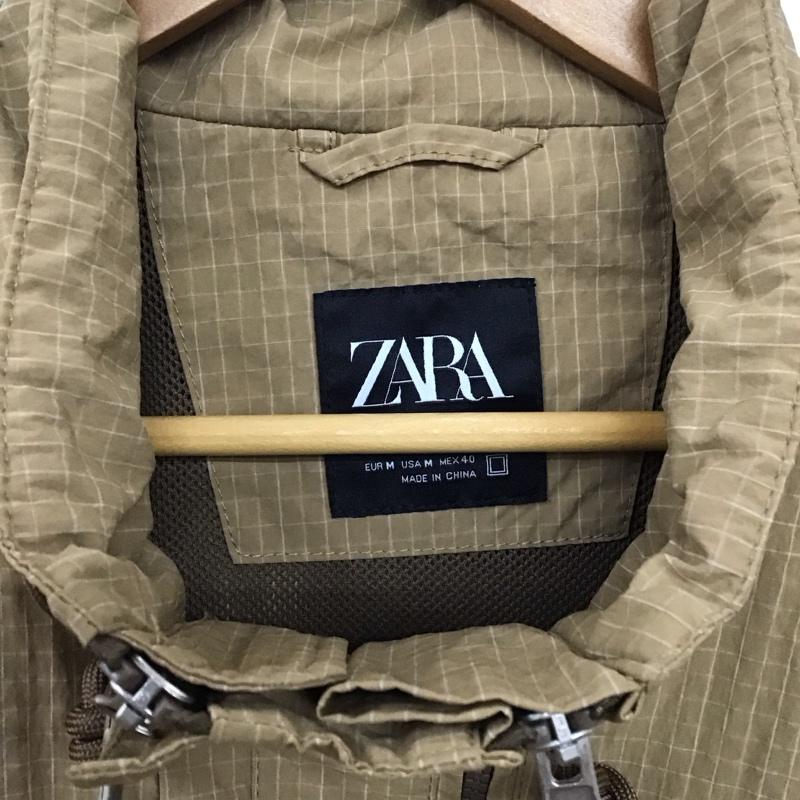 ザラ ZARA ジャケット、上着 ジャンパー、ブルゾン ジップアップジャケット ナイロンジャケット アウター M チェック ベージュ / ベージュ / beige メンズ USED 古着 中古 10157153