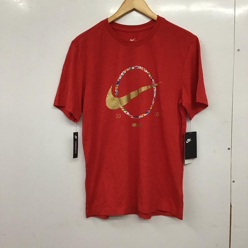 ナイキ NIKE Tシャツ 半袖 半袖カットソー プリントTシャツ クルーネックカットソー M ロゴ、文字 赤 / レッド / red メンズ USED 古着 中古 10157154