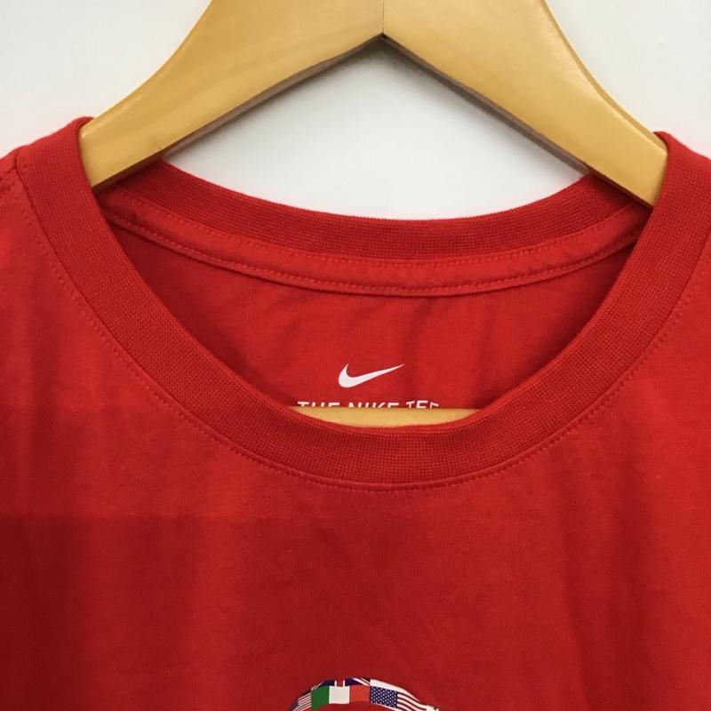 ナイキ NIKE Tシャツ 半袖 半袖カットソー プリントTシャツ クルーネックカットソー M ロゴ、文字 赤 / レッド / red メンズ USED 古着 中古 10157154