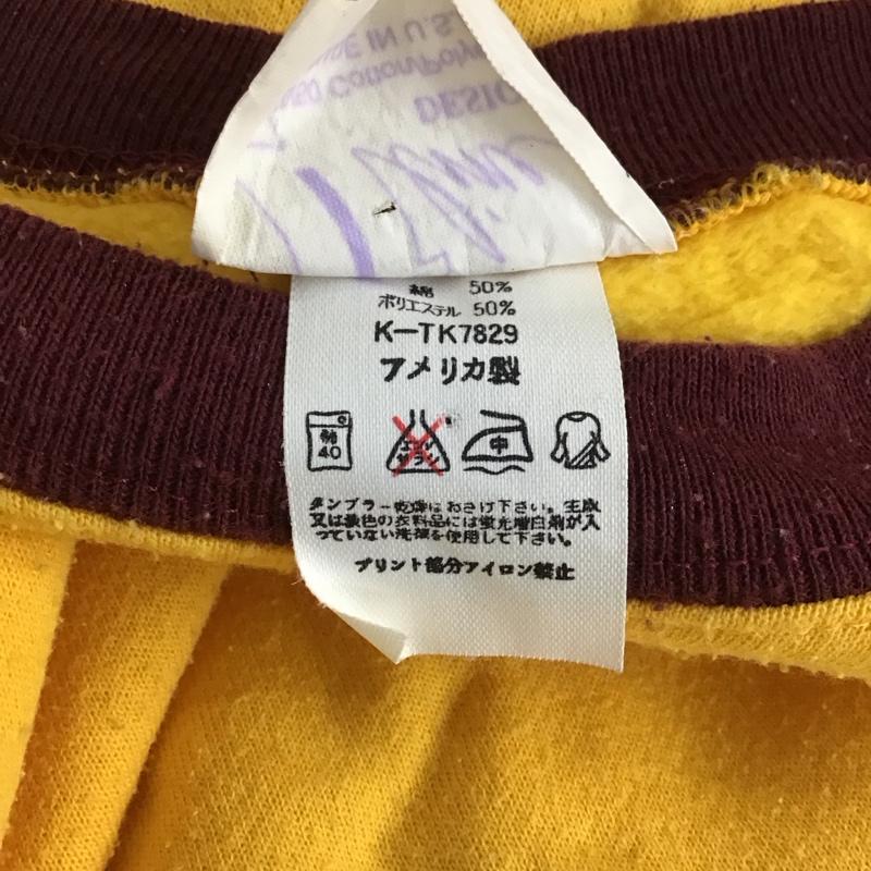 古着 USED トレーナー 長袖 長袖トレーナー スウェット クルーネック プルオーバー L ロゴ、文字 黄 / イエロー / yellow メンズ USED 古着 中古 10157156