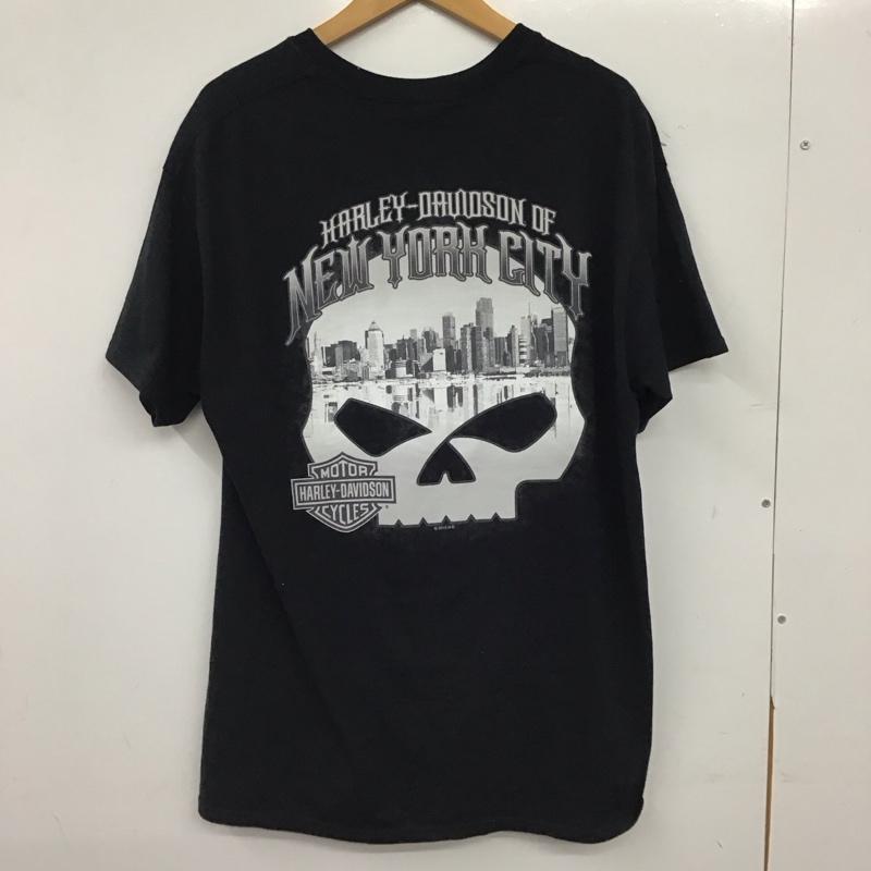 ハーレーダビッドソン Harley-Davidson Tシャツ 半袖 半袖カットソー プリントTシャツ クルーネックカットソー L ロゴ、文字 黒 / ブラック / black メンズ USED 古着 中古 10157169