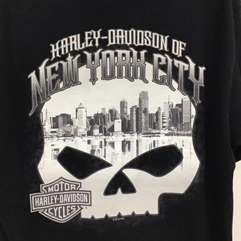 ハーレーダビッドソン Harley-Davidson Tシャツ 半袖 半袖カットソー プリントTシャツ クルーネックカットソー L ロゴ、文字 黒 / ブラック / black メンズ USED 古着 中古 10157169