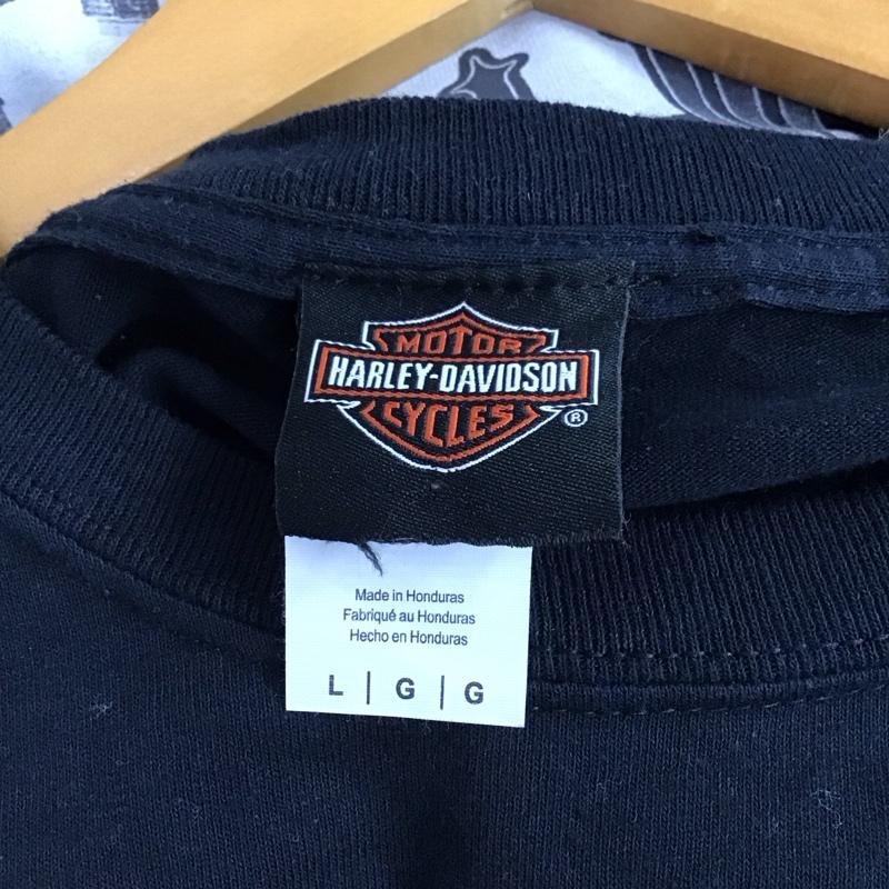 ハーレーダビッドソン Harley-Davidson Tシャツ 半袖 半袖カットソー プリントTシャツ クルーネックカットソー L ロゴ、文字 黒 / ブラック / black メンズ USED 古着 中古 10157169