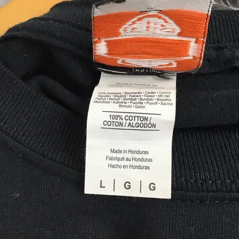 ハーレーダビッドソン Harley-Davidson Tシャツ 半袖 半袖カットソー プリントTシャツ クルーネックカットソー L ロゴ、文字 黒 / ブラック / black メンズ USED 古着 中古 10157169