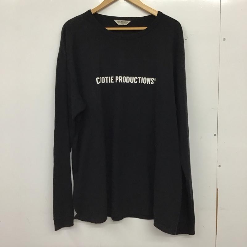 クーティープロダクションズ COOTIE PRODUCTIONS カットソー 長袖 長袖カットソー プリントカットソー クルーネック XL ロゴ、文字 黒 / ブラック / black メンズ USED 古着 中古 10157170