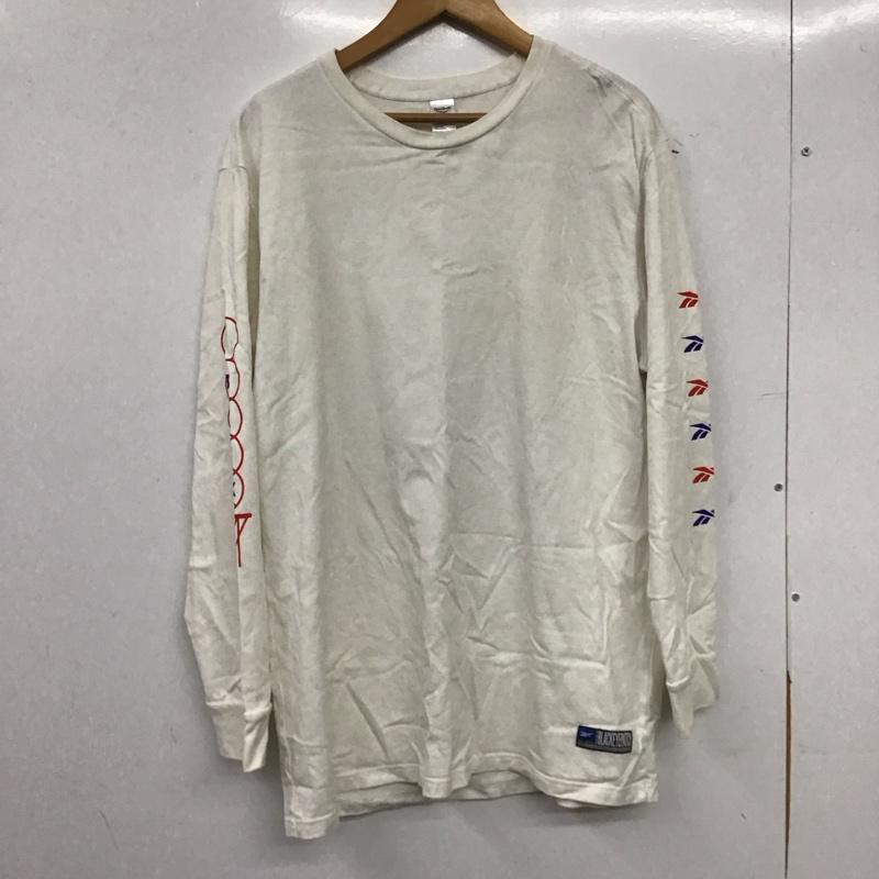 リーボック Reebok カットソー 長袖 長袖カットソー プリントカットソー クルーネック ロゴ、文字 白 / ホワイト / white メンズ USED 古着 中古 10157173
