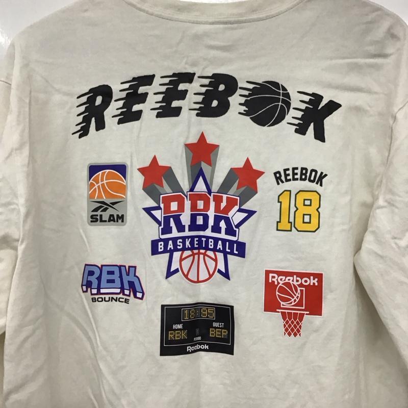 リーボック Reebok カットソー 長袖 長袖カットソー プリントカットソー クルーネック ロゴ、文字 白 / ホワイト / white メンズ USED 古着 中古 10157173