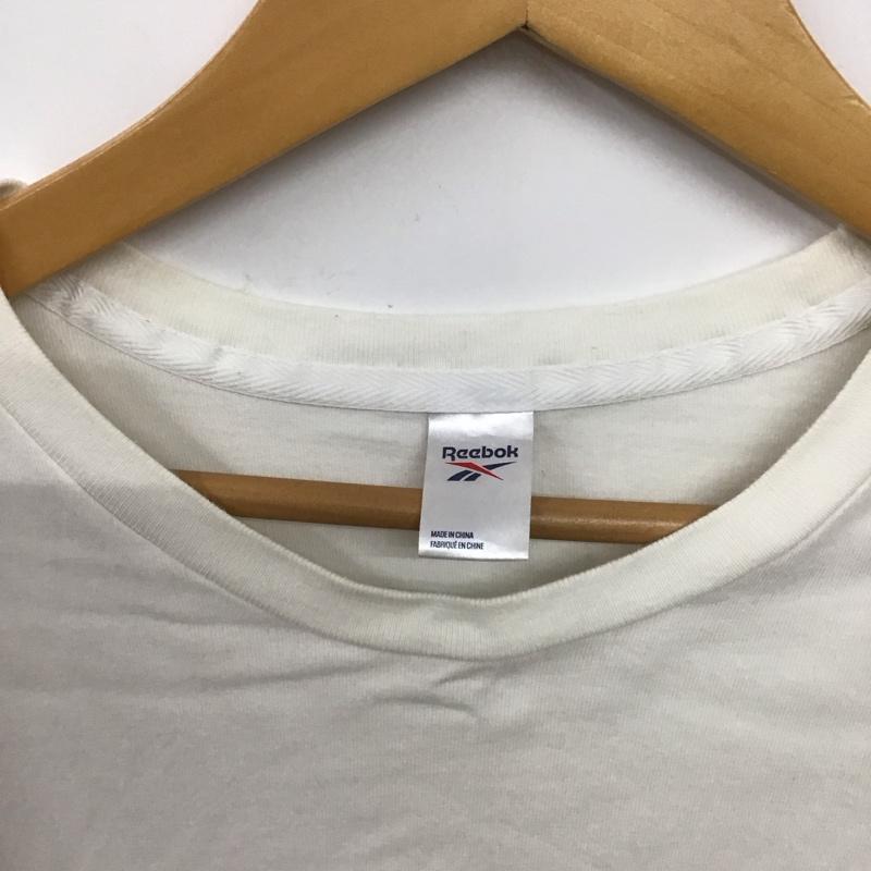 リーボック Reebok カットソー 長袖 長袖カットソー プリントカットソー クルーネック ロゴ、文字 白 / ホワイト / white メンズ USED 古着 中古 10157173