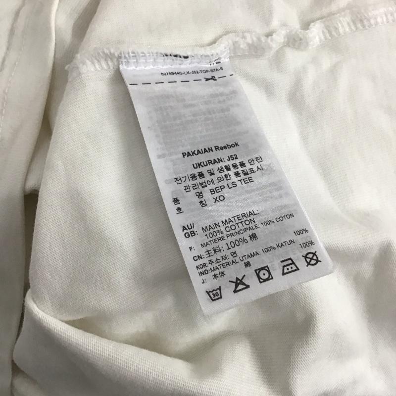 リーボック Reebok カットソー 長袖 長袖カットソー プリントカットソー クルーネック ロゴ、文字 白 / ホワイト / white メンズ USED 古着 中古 10157173