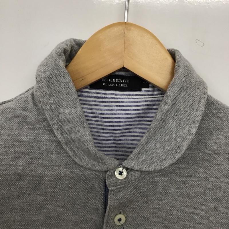 バーバリーブラックレーベル BURBERRY BLACK LABEL ポロシャツ 半袖 半袖ポロシャツ カラーシャツ 半袖カットソー 3 ロゴ、文字 灰 / グレー / gray メンズ USED 古着 中古 10157174
