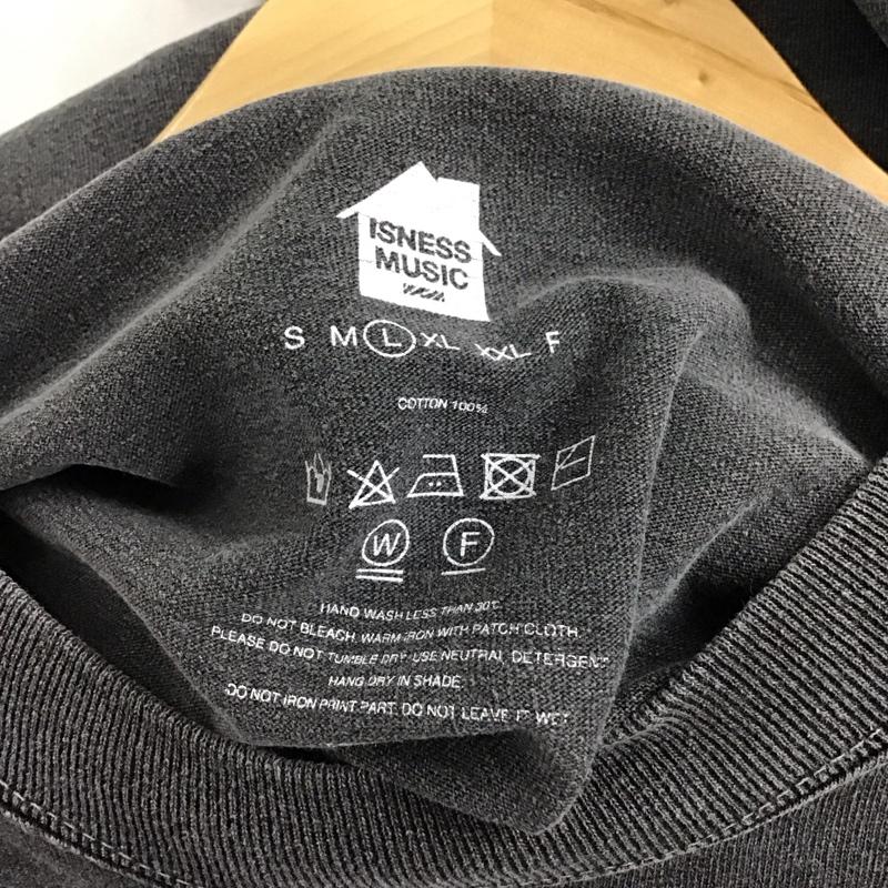 イズネス ミュージック ISNESS MUSIC Tシャツ 半袖 半袖カットソー プリントTシャツ クルーネックカットソー L ロゴ、文字 ダークグレー / ダークグレー / メンズ USED 古着 中古 10157177