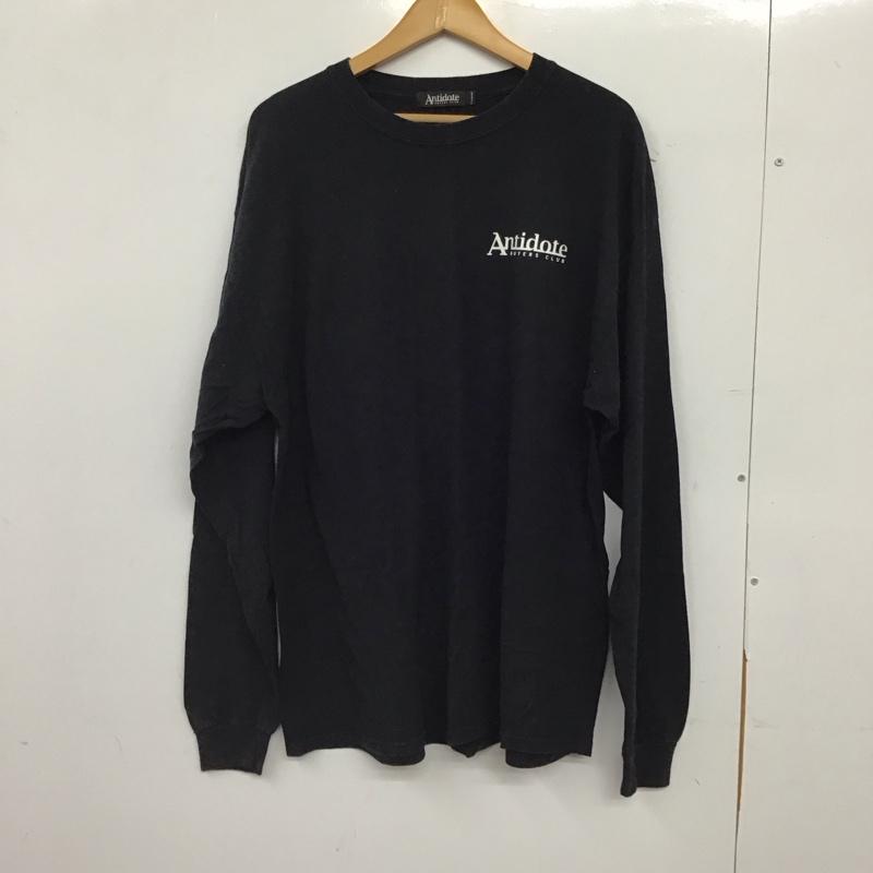 アンチドートバイヤーズクラブ ANTIDOTE BUYERS CLUB カットソー 長袖 長袖カットソー プリントカットソー クルーネック XL ロゴ、文字 黒 / ブラック / black メンズ USED 古着 中古 10157178