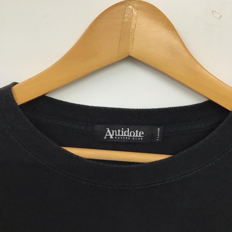 アンチドートバイヤーズクラブ ANTIDOTE BUYERS CLUB カットソー 長袖 長袖カットソー プリントカットソー クルーネック XL ロゴ、文字 黒 / ブラック / black メンズ USED 古着 中古 10157178