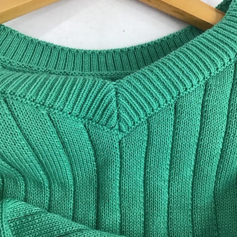 アズールバイマウジー AZUL BY MOUSSY ニット、セーター 半袖 250GSB70-182C 2WAY SHOULDER LACE-UP KNIT S 無地 緑 / グリーン / green レディース USED 古着 中古 10157182