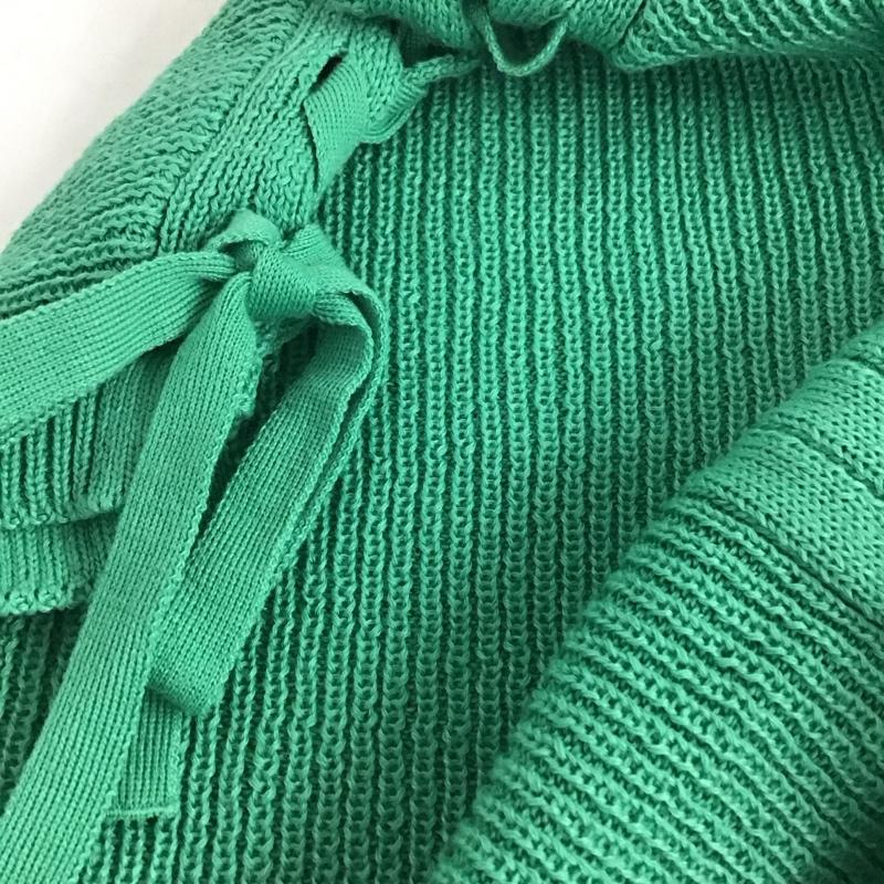 アズールバイマウジー AZUL BY MOUSSY ニット、セーター 半袖 250GSB70-182C 2WAY SHOULDER LACE-UP KNIT S 無地 緑 / グリーン / green レディース USED 古着 中古 10157182