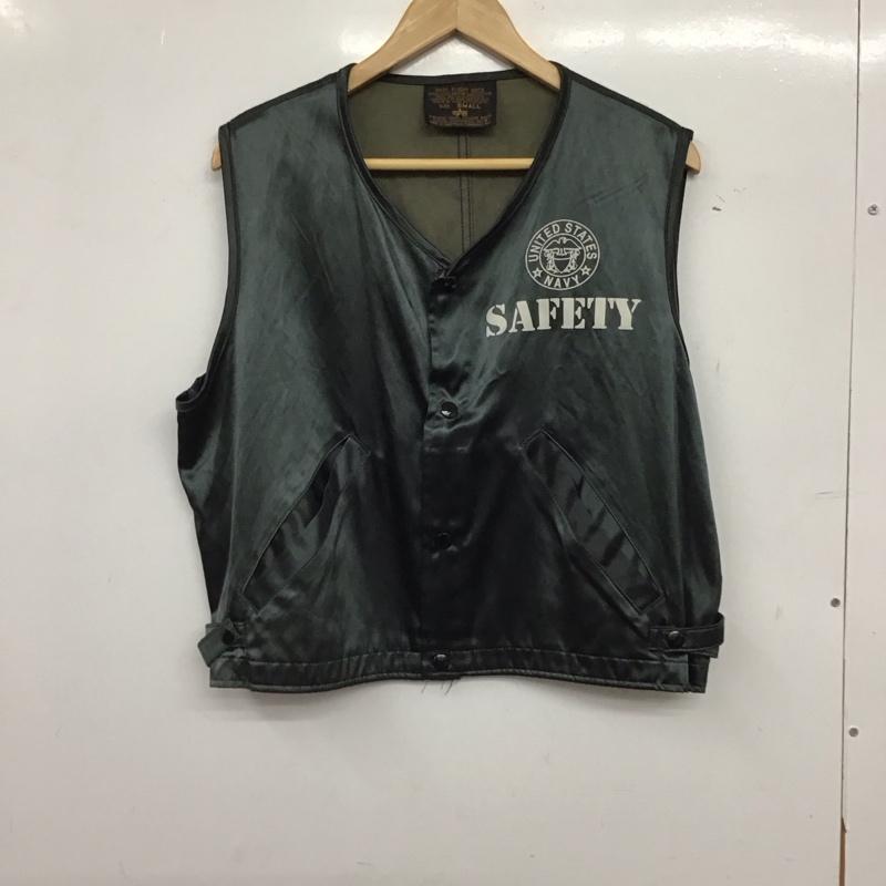 アルファインダストリー Alpha Industries ベスト ベスト ベスト フロントボタン ノースリーブ S ロゴ、文字 緑 / グリーン / green メンズ USED 古着 中古 10157188