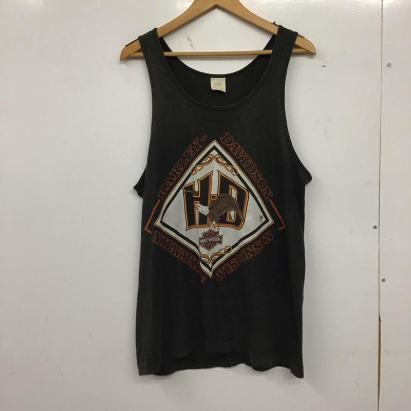 ハーレーダビッドソン Harley-Davidson タンクトップ タンクトップ タンクトップ ノースリーブカットソー クルーネック プリント ダークグレー / ダークグレー / メンズ USED 古着 中古 10157190